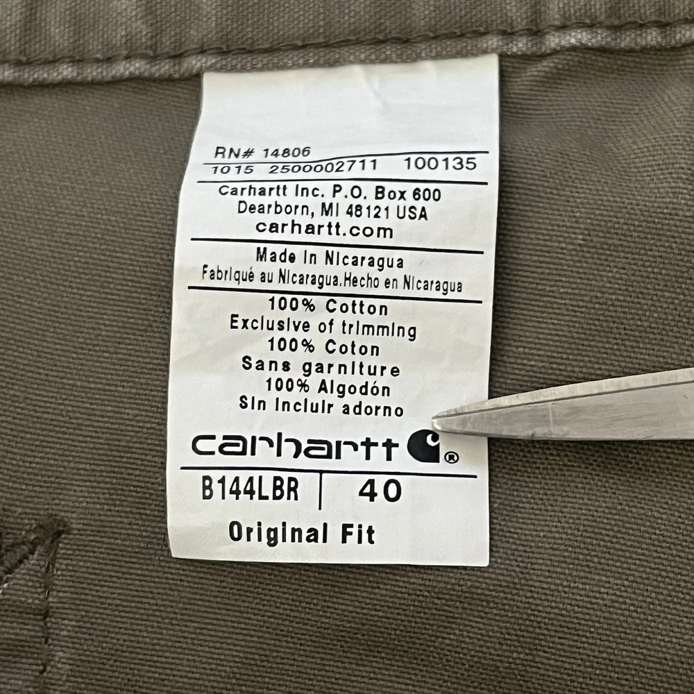 Vintage Carhartt Men B144‎ LBR Shorts Canvas Carpenter Utility Workwear Size 40